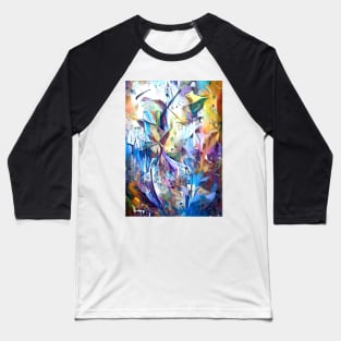 Abstract Flowers Baseball T-Shirt